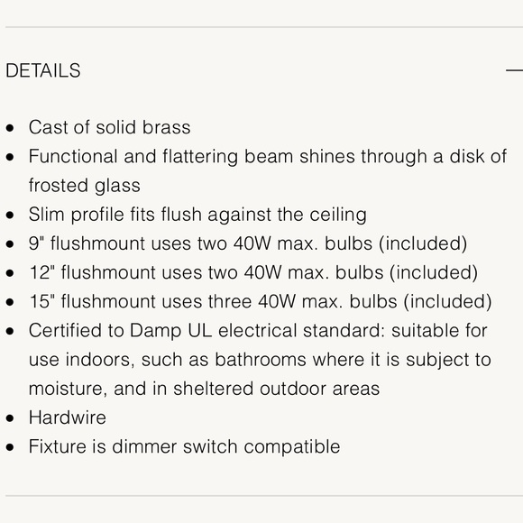 NIB Restoration Hardware 12” Turner Flushmount Ceiling Light (1 available) - Picture 4 of 4